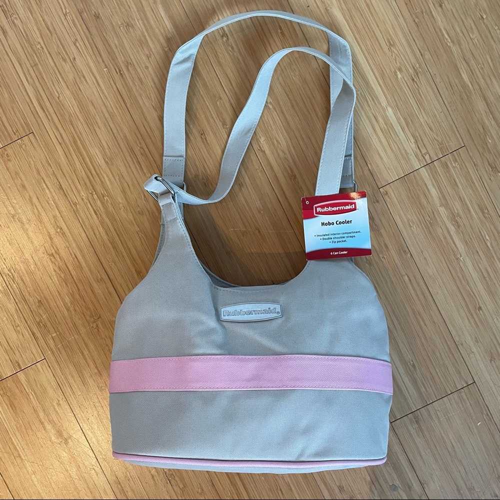 Lunch Bag Tote 6 Can Hobo Cooler Zipper & Insulated & Pocket New by Rubbermaid